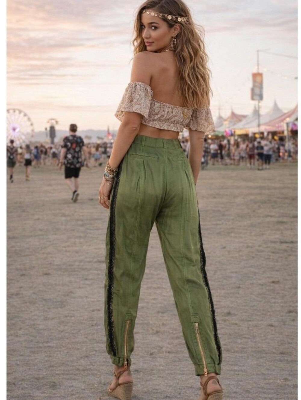 Anthropologie Size 6 Olive Green Women Jogger Pants NWT Retail $128